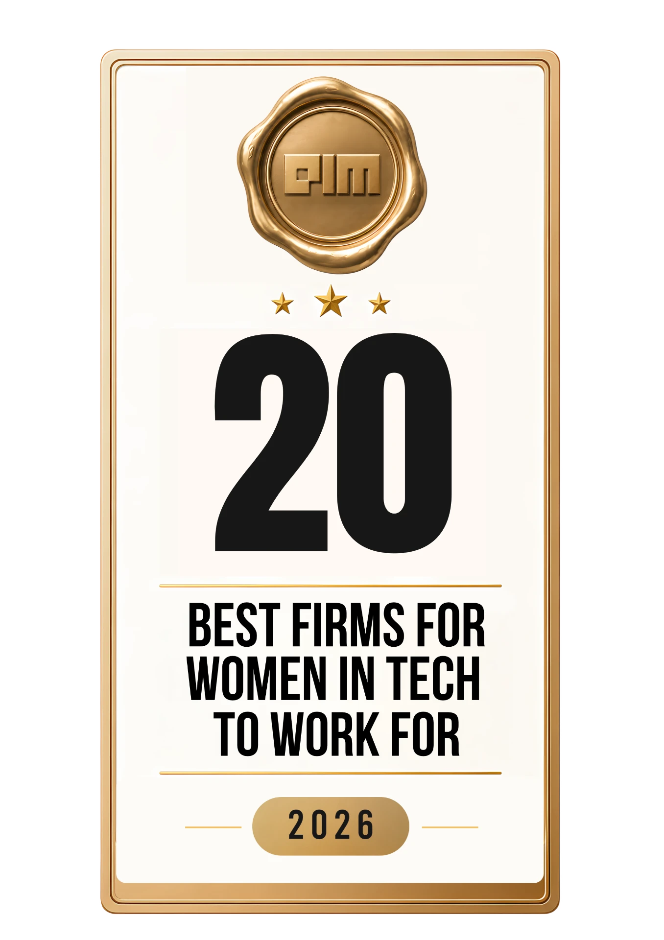 20 Best Firms for Women in Tech to Work For 2026 badge